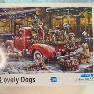 Lovely Dogs Jigsaw Puzzle - Red Truck Scene